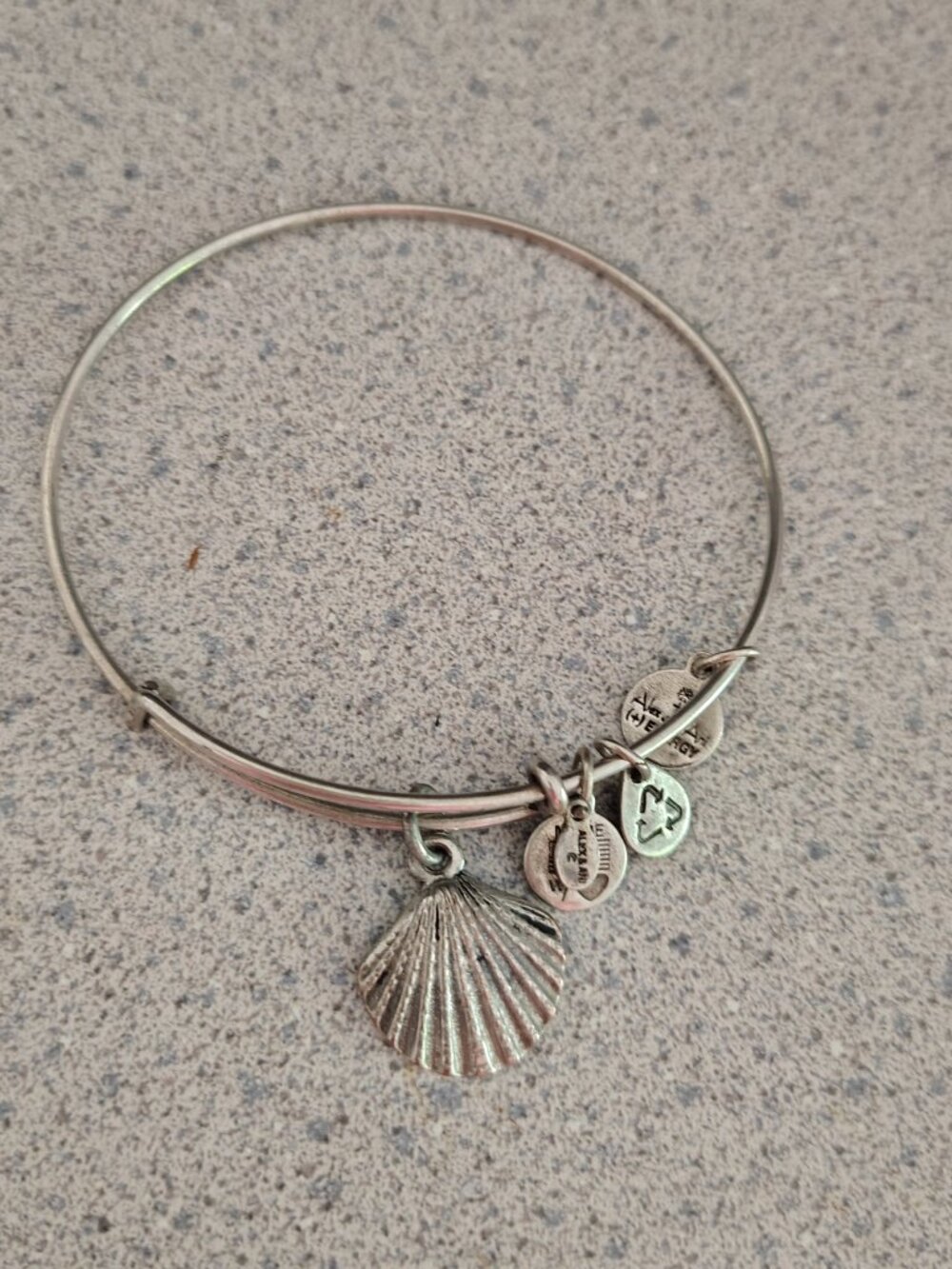 Alex and Ani Seashell Shell Beach Silver Charm Bangle 155